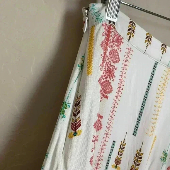 Jack Tribal Print Wide Leg Pants White Size 2 - Picture 14 of 16